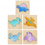 Drvena slagalica Puzzle Dinosauri 11 x 11 cm
