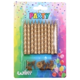 Svijeće i držači u zlatnoj boji