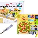 Drvena senzorna manipulativna ploča auto s LED svjetlima