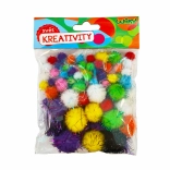 Pompomi sa šljokicama mješovite veličine