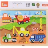 drvene puzzle građevinski strojevi 24 dijelova VIGA