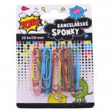 Šarene uredske spajalice 50 mm