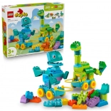 Konstruktorski set LEGO DUPLO 3 u 1: Dinosauri na Kotačima