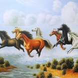 Dijamantno slikanje Jureće krdo 80x40 cm