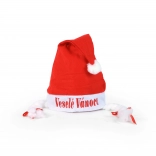 Božićna kapa s bijelim pletenicama