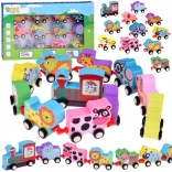 Drveni šareni vlak s životinjicama