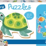 Educa baby puzzle vodene životinje 5u1 (3–5 dijelova)
