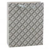 Poklon-vrećica s 3D geometrijskim efektom siva 32 x 26 x 10,5 cm