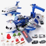 Veliki sklopivi policijski avion s parkiralištem i dizalicom