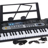 Dječji klavijaturni instrument s osvijetljenim tipkama, 61 tipka, mikrofon i stalak za note