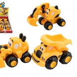 plastični građevinski autić za najmlađe 9 cm, 3 vrste, slobodan hod, 12 kom u kutiji