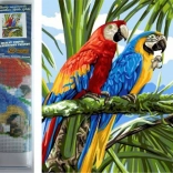 Dijamantno slikanje – papige na granama 30 × 40 cm