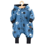 Bebi bodi od pamuka s kapuljačom i ušima NEW BABY, plavi, šapica