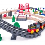 Drvena željeznička pruga s baterijskom lokomotivom, 80 dijelova