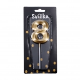 Zlatna rođendanska svijeća broj osam