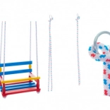 Šarena drvena ljuljačka 38 × 30 cm, nosivost 80 kg