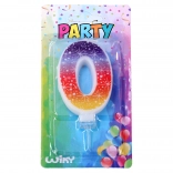 Party svijeća s brojem 0 i zvjezdicama