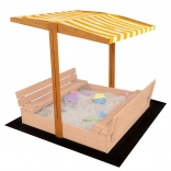 Nadstrešnica za dječje drveno pješčalište 120 × 120 cm žuto‑bijela