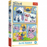 Puzzle 2x70 - Disney Lilo i Stitch - Bez dosade sa Stitchem