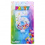 Rođendanska svijeća broj 5 s točkicama