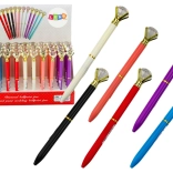 Kugličasta olovka s kristalom, plava tinta 0,7 mm – miks boja