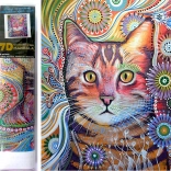 Dijamantno slikanje 7D – iznenađena mačka 30 × 40 cm
