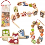 Drvene šumske životinjice za nizanje, 13 kom – Classic World