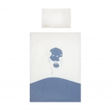 Trodijelni dječji set posteljine Belisima Balloons, 100% pamuk, plavo-bijela