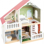 Drvena kućica za lutke s terasom