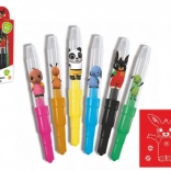 Puhaći flomasteri BING sa šablonama, 6 boja