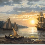 Dijamantno slikanje – jedrilica 30 × 40 cm