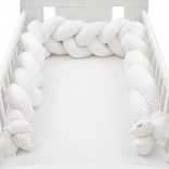 Zaštitna pletenica za krevetić NEW BABY minky i točkice siva