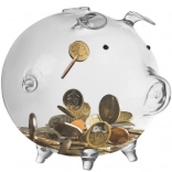 Prozirna staklena kasica prasica Ruhhy