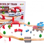 Drveni vlakić s tračnicama i priborom, 88 kom