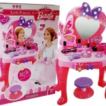 Dječji toaletni stolić sa zrcalom u obliku srca i dodacima