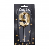 Zlatna party svijeća - broj 9