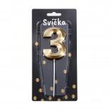 Zlatna rođendanska svijeća broj 3