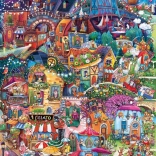 Puzzle HEYE Happy Town: Dobra večer! 1000 dijelova
