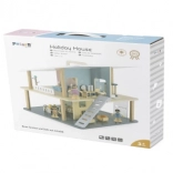 Drvena kućica za lutke za praznike s terasom