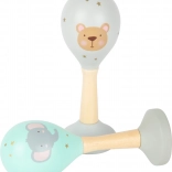 small foot Drvene rumba loptice set Pastel, 2 kom