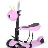 dječji romobil s blistavim kotačima ružičasti